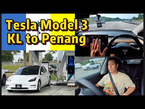 Tesla Model 3 Auto Pilot from KL to Penang | Charged at Tapah R&R