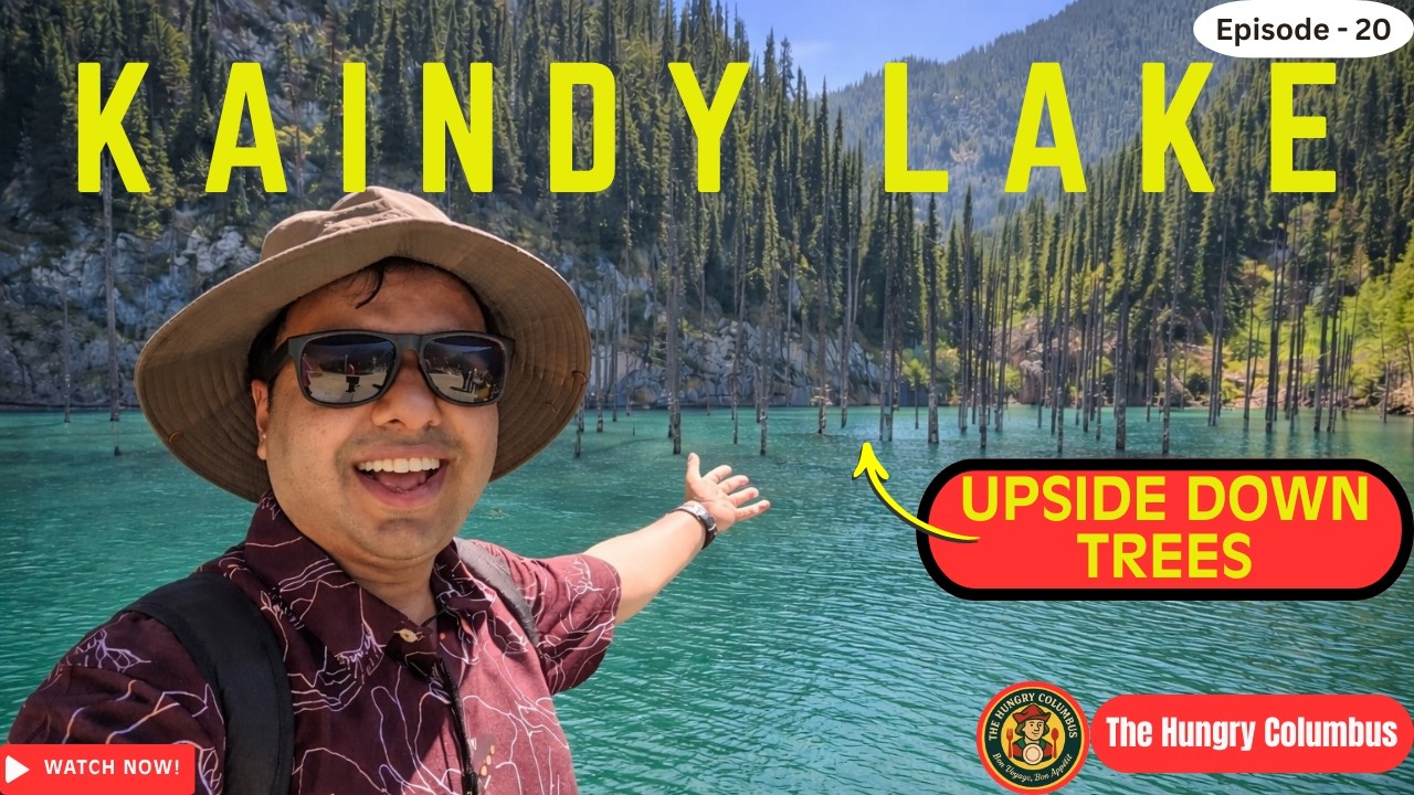 Upside down trees in the mid of Kazakhstan mountains | Kaindy Lake with Banana Tour