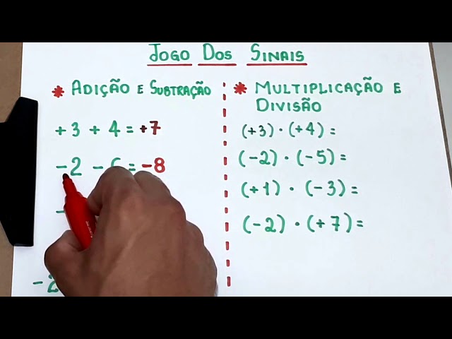 JOGOS DE SINAIS NA MATEMÁTICA - APRENDA A REGRA DE JOGOS DE SINAIS