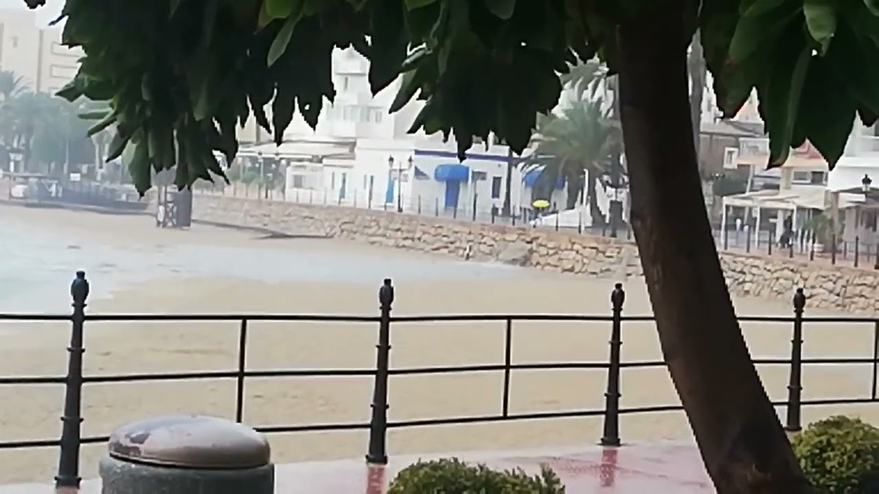 Clearing and purging rain is on! Santa Eulalia. S'Alamera. Ibiza