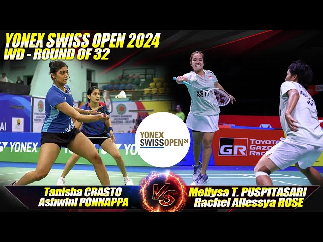 Tanisha CRASTO / Ashwini PONNAPPA [IND] vs Meilysa  / Rachel [INA] | Swiss Open 2024 | Round of 32 class=
