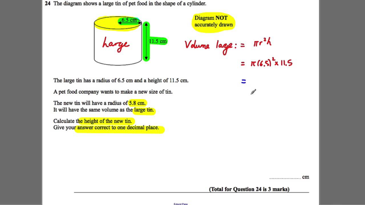 maths is fun Q24 Paper 2H Nov 2013 GCSE Maths EDEXCEL
