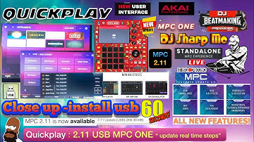 AKAI MPC ONE - #419 Quickplay: How to update 2.11 MPC ONE USB only 60 seconds install & 6 plugins
