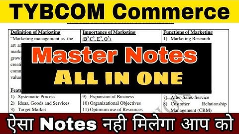 Tybcom commerce most imp questions notes || Atul Sir ||TYBCOM marketing pointers notes