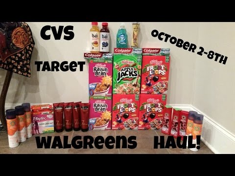 CVS COUPON DEAL HAUL WALGREENS/TARGET!! 10/2-10/8