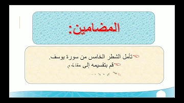 مدخل التزكية: القرآن الكريم سورة يوسف الشطر الخامس: من الآية: 77الى الآية: 93.