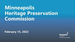 February 15, 2022 Heritage Preservation Commission