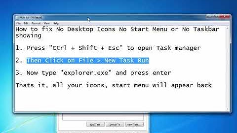 268 How to fix No Desktop Icons No Start Menu or No Taskbar showing1