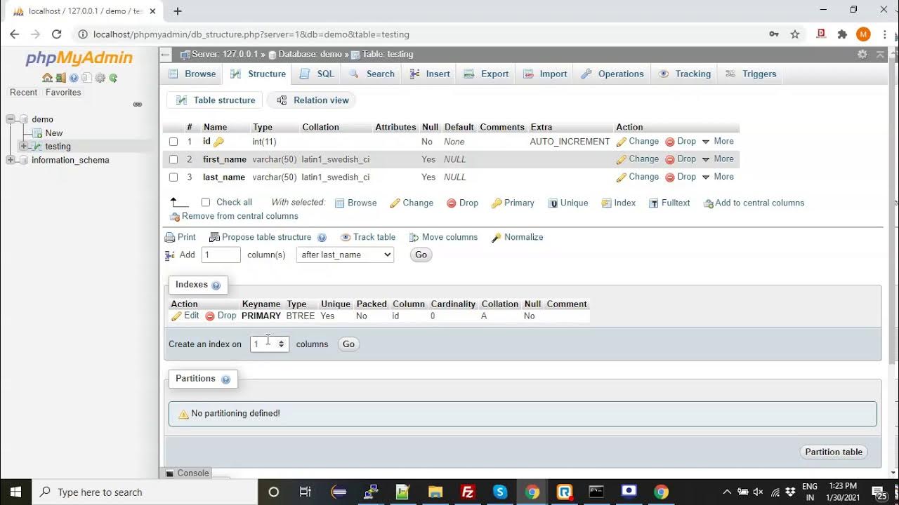 How to create Primary Key and Foreign Key in PHPMYADMIN YouTube