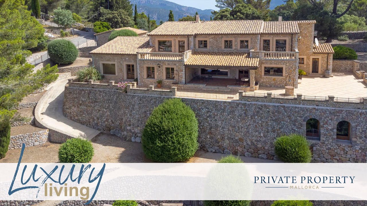 Stone Villa for Sale in Galilea Mallorca with Indoor Pool and Views