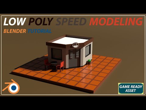 Low Poly Coffee Shop | Blender Speed Modeling Tutorial (Game Ready Asset)
