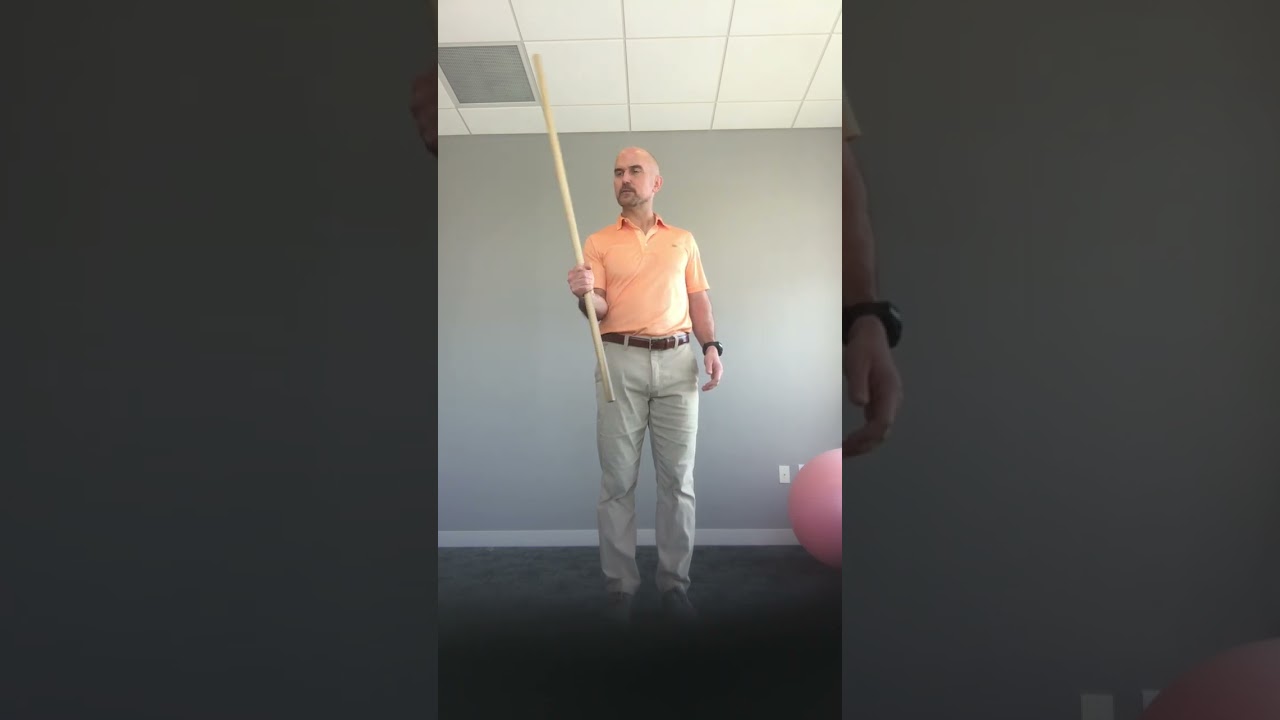 Using a Dowel or Broom to Improve Grip Strength and Stretch the Forearms, Wrists, and Elbows