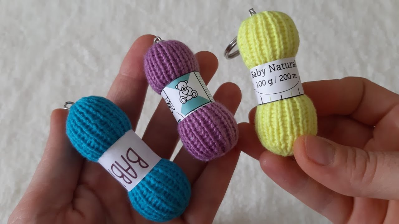 Örgü İp Anahtarlık (Amigurumi Anahtarlık) Knitting yarn keychain pattern