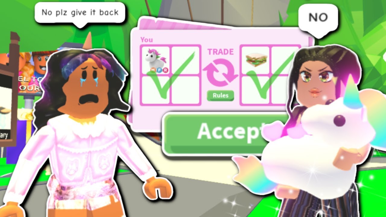 I Traded My Mega Neon Unicorn For A Sandwich I Was Hungry - roblox adopt me legendary sandwich