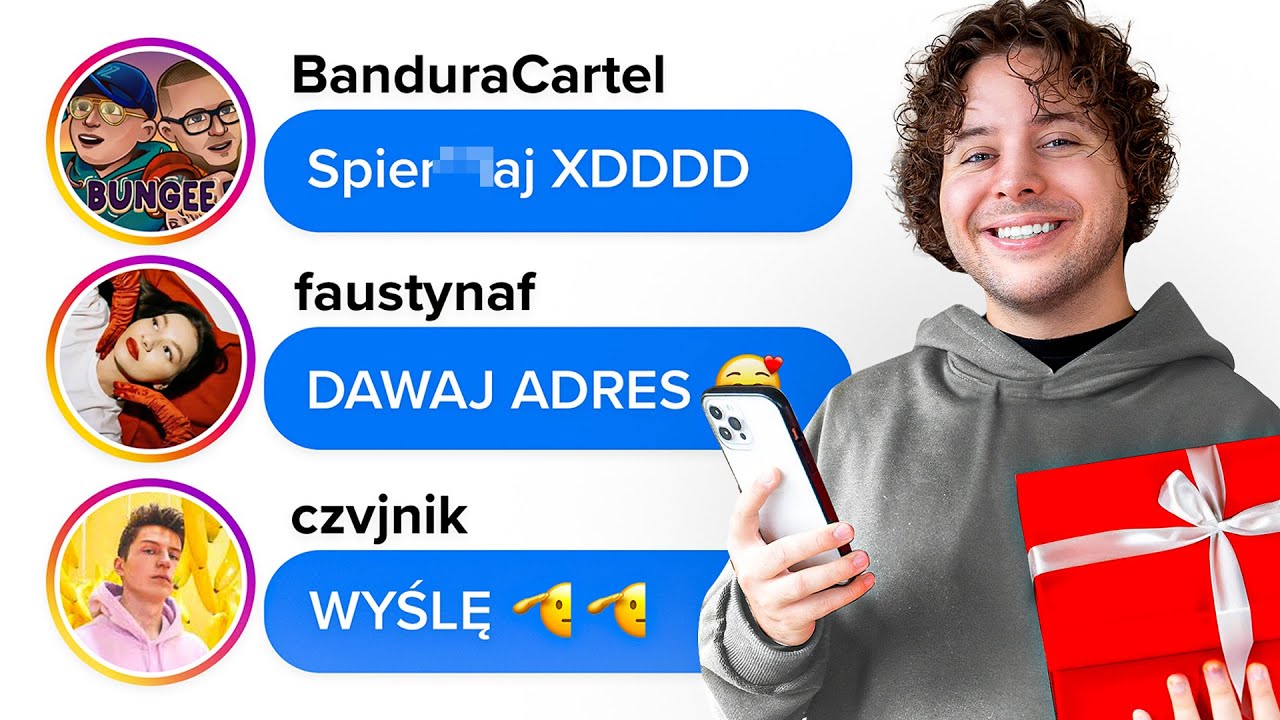 Napisałem do 100 Influencerów, o PREZENT i Wysłali mi...