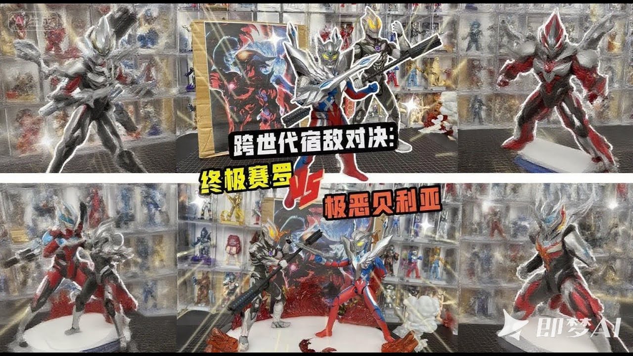自制奥特曼宿敌对决礼盒！终极赛罗和极恶贝利亚跨世代同框！谁能赢？