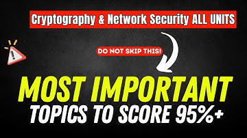 Cryptography & Network Security | Important Topics  | KCS-074  | Aktu Exams| PYQ Solutions