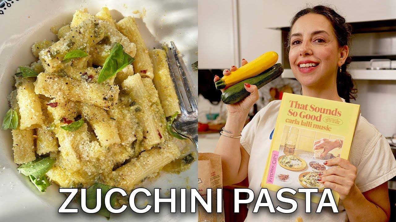 Ригатони с соусом из расплавленных цуккини