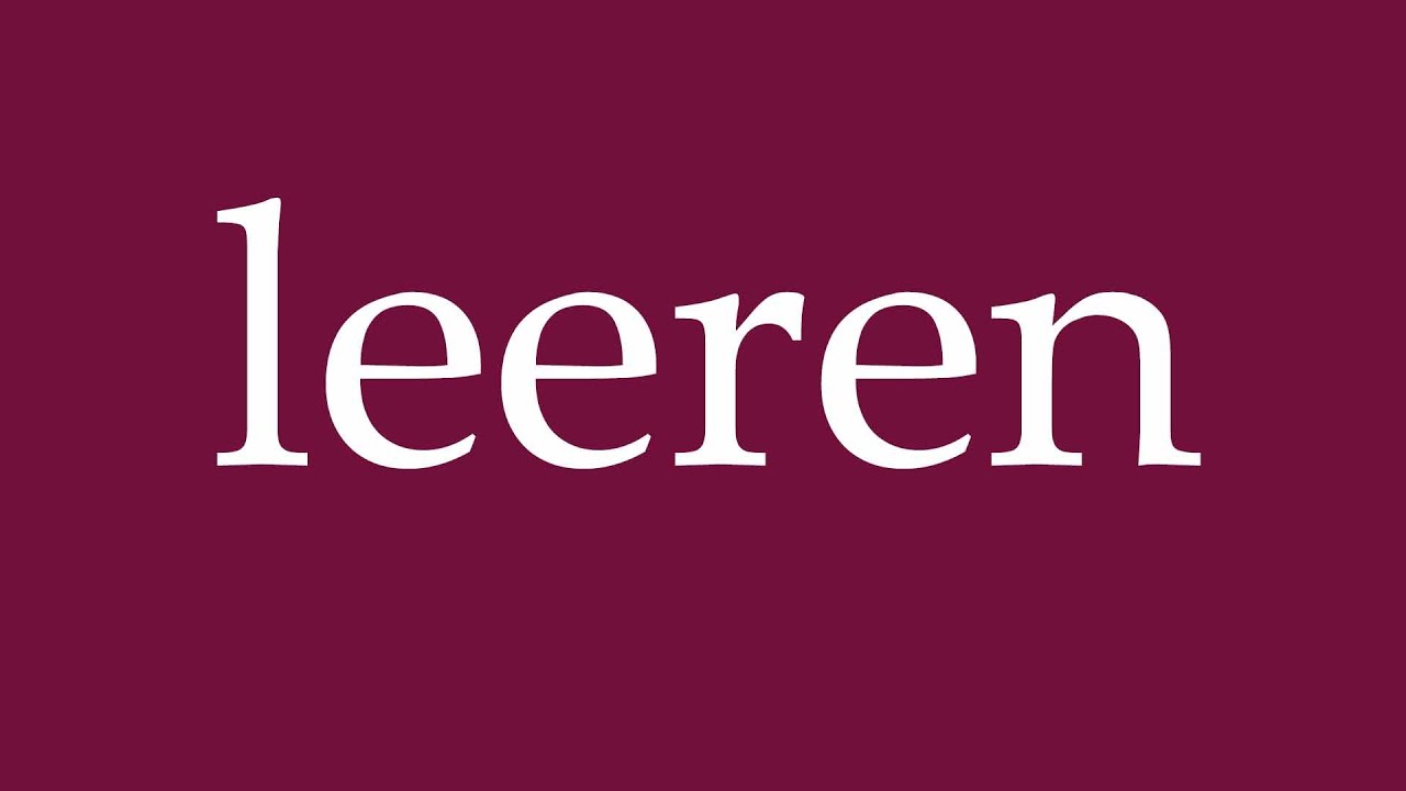 How to Pronounce ''leeren'' (empty) Correctly in German