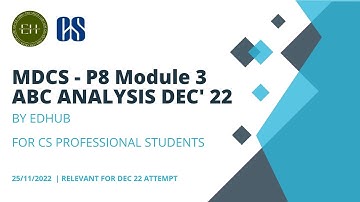 MDCS ( CS PROFESSIONAL ) ABC ANALYSIS FOR DEC