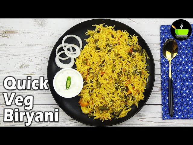 Veg Biryani In Cooker | Instant Biryani Recipe | Quick Veg Biryani Recipe -|Restaurant Style | She Cooks