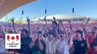 Watch fans react to Canada's World Cup goals