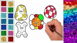 Colouring Glitter In The Night Garden L Haahoos Coloring Pages L How To Draw And Color L Rainbow Art