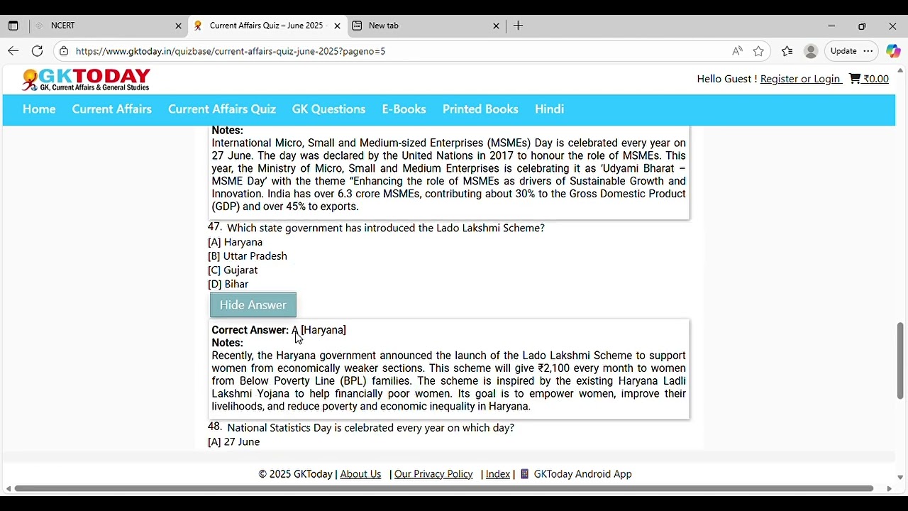 International Micro, Small and Medium-sized Enterprises(MSMEs)Day is celebrated every year on 27June