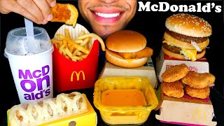 MCDONALDS MUKBANG ASMR CHICKEN NUGGETS CHEESE SAUCE BIG MAC FRIES MCFLURRY ICE CREAM