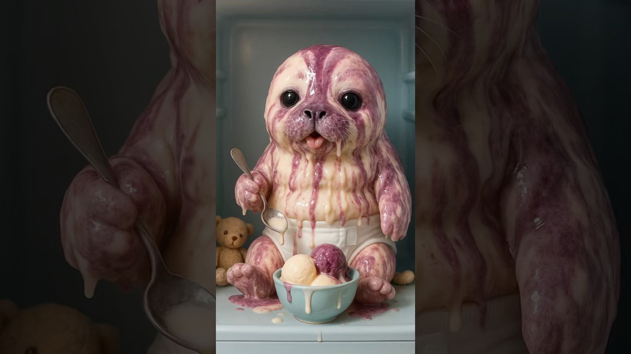 Un bébé phoque… ou une glace fondue vivante ?!🍦🐧😳
