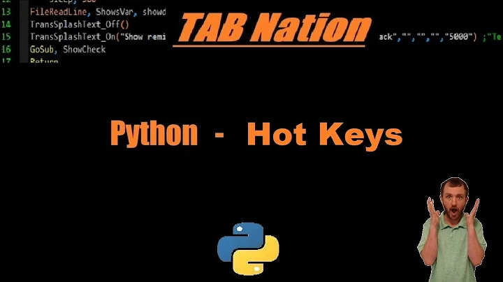 Python - Hot Keys - Run Code With Keyboard Key Press