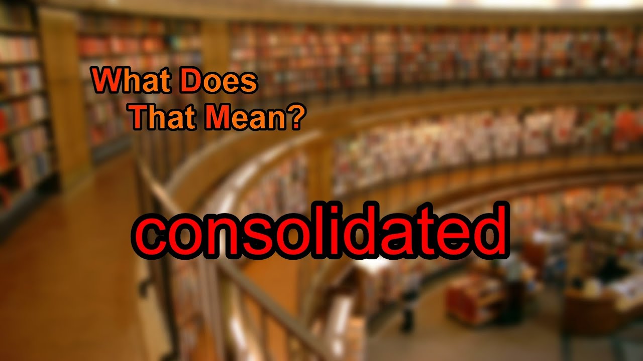 What does consolidated bill paying mean?