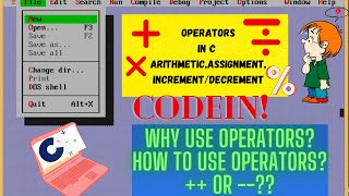Operators in C! C Tutorial! What is Operator? Assignment =, Arithmetic,Type  Conversion ,BY CODEIN!