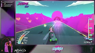 Tanuki Sunset - Radical Raccoon on a Longboard