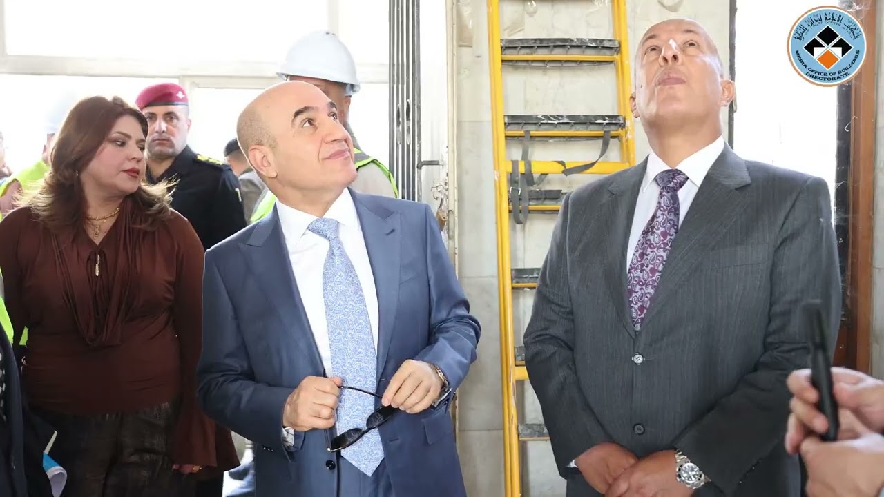 زيارة السيد وزير الاعمار والاسكان الاستاذ بنكين ريكاني الى مشروع تأهيل مأذنة جامع الخلفاء