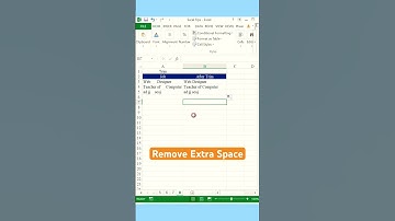 #exceltutorial #excel How to Remove extra space?
