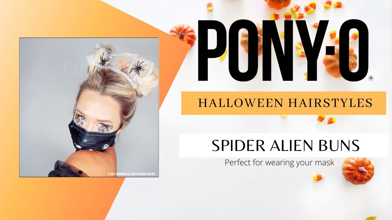 PONY-O ponytail holders: Halloween hair costume you can wear with a mask, Spider Alien Buns.