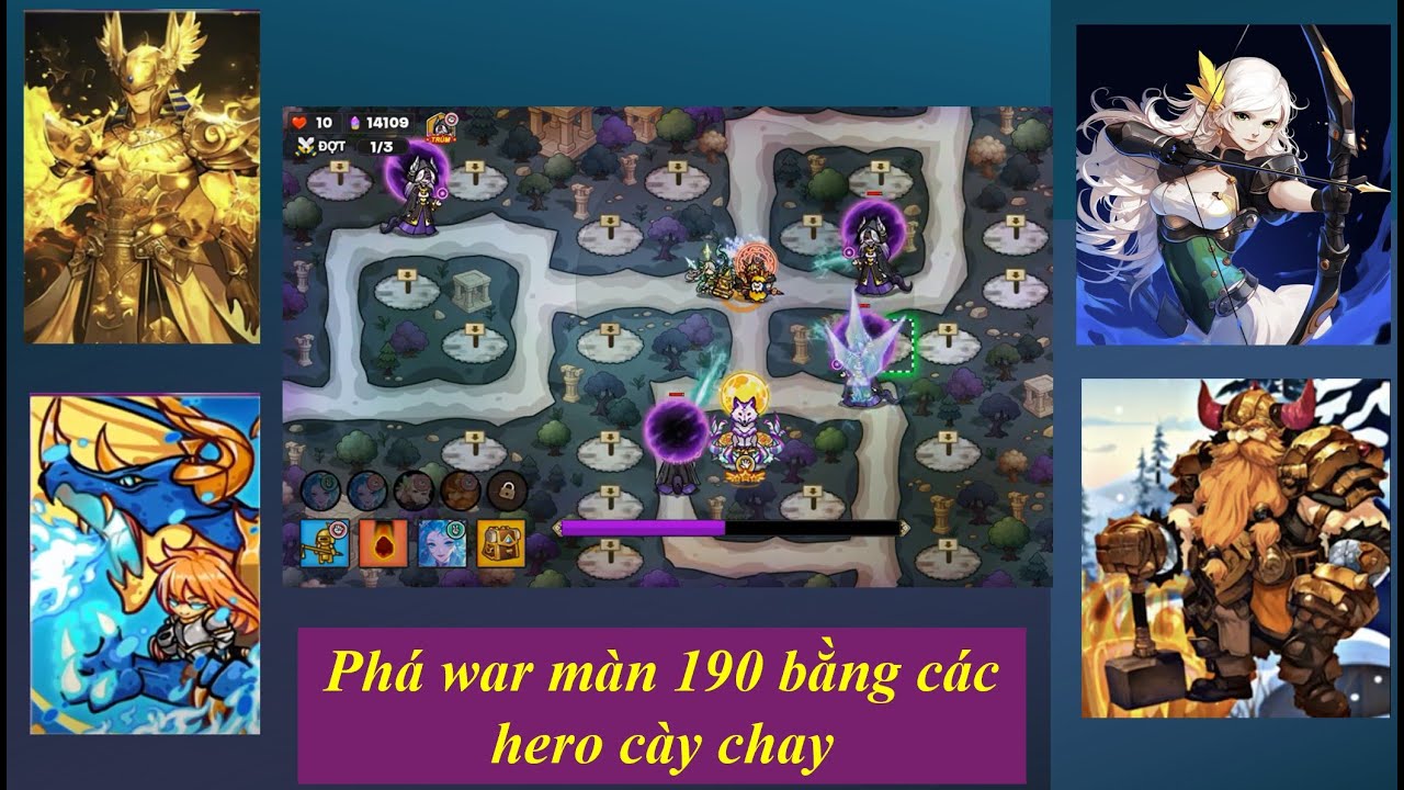 |Золотая башня обороны| Как уничтожить гильдию 190 уровня с бесплатными героями-фармерами