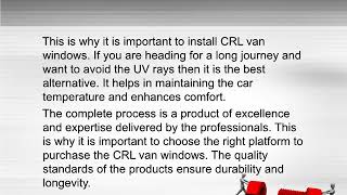 Where did you get your CRL van windows