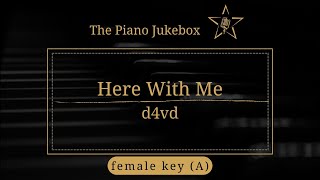 Here With Me - d4vd (female key)│piano karaoke chords