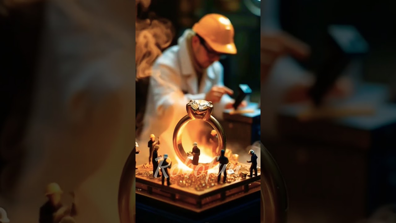 Watch Tiny Workers Build a Giant Diamond Ring! 💍 | AI Stop-Motion