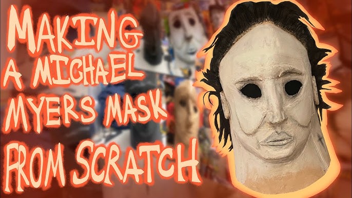 Putting black mesh Inside your Halloween mask to cover your eyes