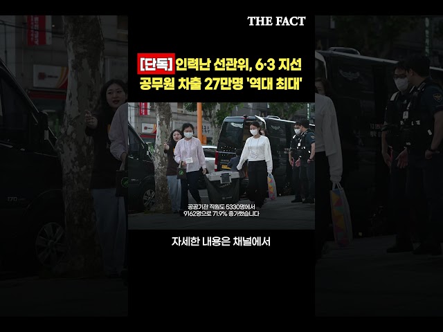 [단독] 인력난 선관위, 6·3 지선 공무원 차출 27만명 '역대 최대'