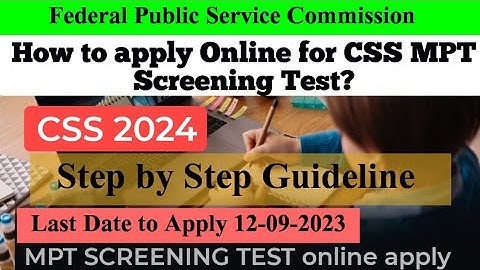 How to Apply Online for CSS MPT 2024 | Screening Test | How To Create Profile Step by Step #css2024