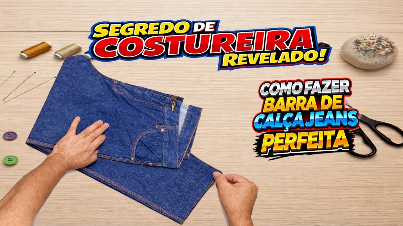 COMO FAZER BARRA DE CALÇA JEANS PERFEITA EM CASA | SEGREDO DE ...