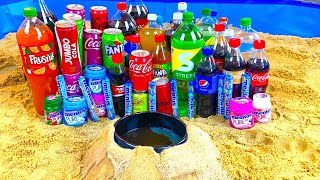 Experiment: Coca Cola & Snacks, Mtn Dew, Fanta, Chupa Chups, Pepsi vs Mentos Underground