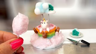 Mini UNICORN cake 🦄🌈🍰🎂🍭 / mini cooking / mini food / little food /tiny food / miniature cooking