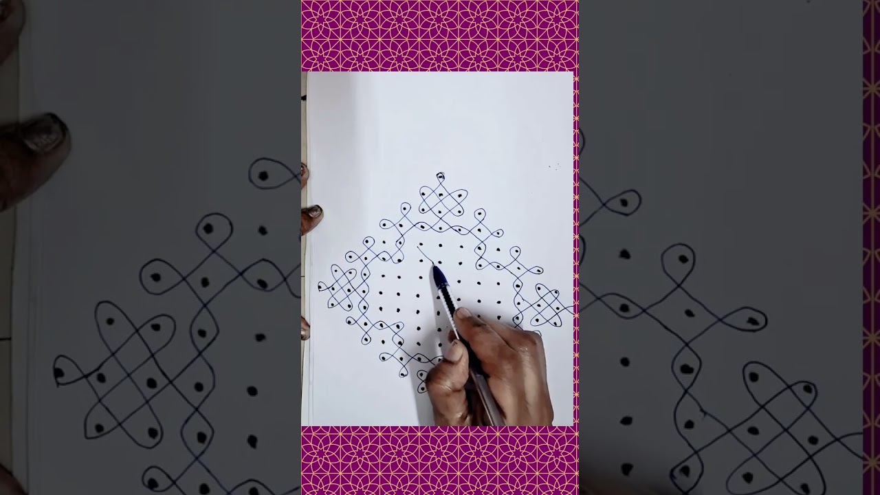 15*1dots  kambi kolam  #easy #design #muggulu #try this ♥️ 👌 like and subscribe ✨️ 🙏 