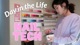 A Day in the Life as a 22 y/o Nail Tech | Unboxing NEW Products, Organizing