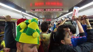 Brazil supporters singing in the metro after FRA-BEL FWC2018 Semi Final